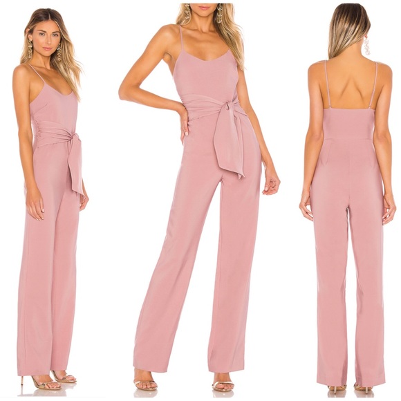 Lovers + Friends Pants - Lovers + Friends Kenzie Mauve Tie Jumpsuit XS NWT